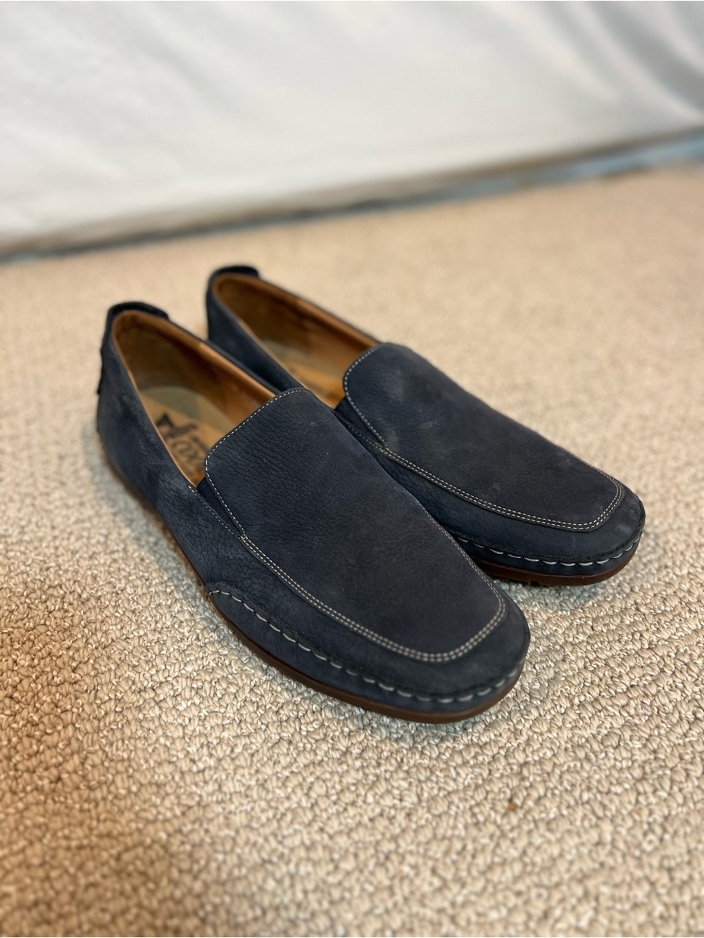 Mephisto Edlef Cool-Air Driving Loafer Shoe Men 12 Moccasins Blue Suede Leather - Picture 2 of 15